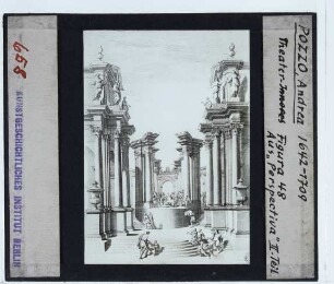 Pozzo, Architektur eines Theaters (Zeichnung)