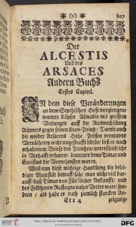 Der Alcestis und des Arsaces Andern Buchs