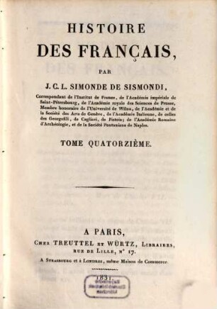 Histoire des Français. 14