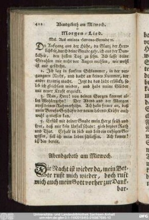 Morgen-Lied. Mel. Aus meines Herzens-Grunde [et]c.