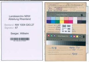 Entnazifizierung Wilhelm Seeger , geb. 01.04.1885 ()