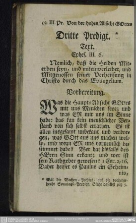 Dritte Predigt. Text. Ephes. III. 6