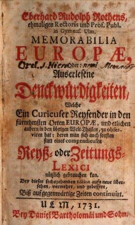 Memorabilia Europae