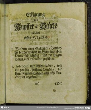 Erklärung Des Kupffer-Stücks zu denen ersten V. Tractat