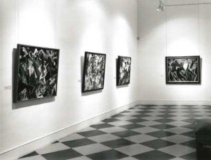 Dresden. Ausstellung "Ernst Wilhelm Nay. 1902-1968" im Georgenbau des Residenzschlosses. Raumaufnahme