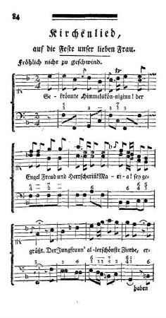 Kirchenlied, auf die Feste unser lieben Frau.