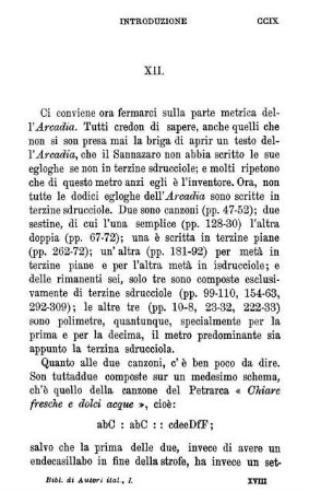XII. La metrica dell' Arcadia [ – ] Un' egloga del De Arsochis