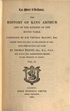 The history of King Arthur and of the knights of th round table, 2