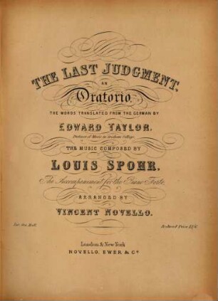 The last judgment : an oratorio