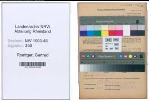 Entnazifizierung Gertrud Roettger , geb. 07.04.1889 (Lehrerin)