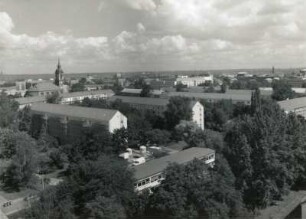 Dresden-Altstadt. Blick vom Hochhaus, Josephinenstraße/Ecke Budapester Straße, über die Annenkirche nach Norden gegen Stadtzentrum