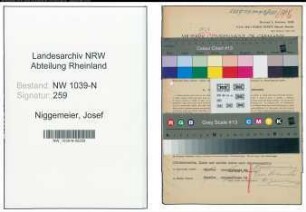 Entnazifizierung Josef Niggemeier , geb. 26.01.1901 (Krankenpfleger)