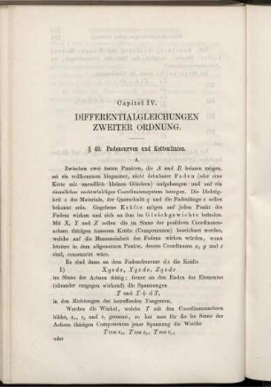 Capitel IV. Differenzialgleichungen zweiter Ordnung.