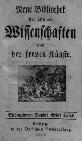 Siebenzehnten Bandes erstes Stück