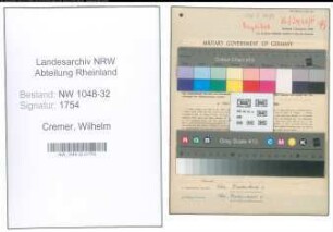 Entnazifizierung Wilhelm Cremer , geb. 22.12.1900 (Beamter)