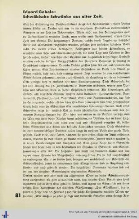 Schwäbische Schwänke aus alter Zeit.