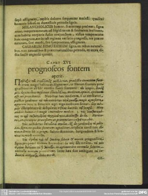 Caput XVI. prognoseos fontem aperit