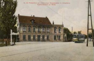 An der Endstation der elektrischen Strassenbahn in Lützschena: Gastwirtschaft zur Börse