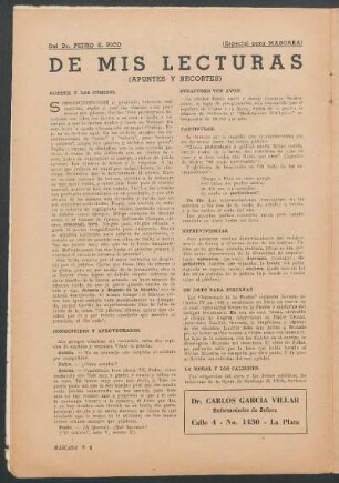 De mis lecturas : (Apuntes y recortes)