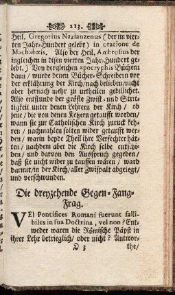 Die dreyzehende Gegen-Fang-Frag.