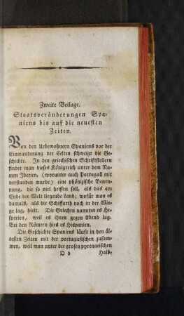 Zweite Beilage. Staatsveränderungen Spaniens [...]