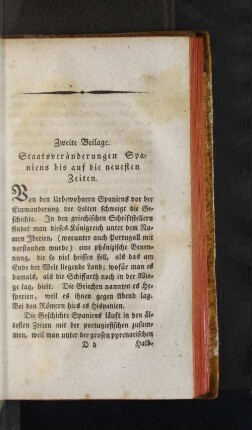 Zweite Beilage. Staatsveränderungen Spaniens [...]