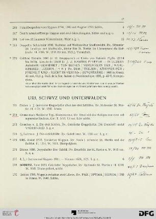 Uri, Schwyz und Unterwalden (Nr. 271-292)