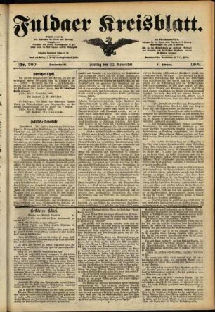Ausgabe vom Freitag, den 12. November 1909.
