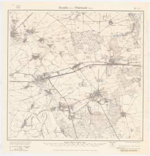 Regionalplanung Bitterfeld-Delitzsch: Planungsunterlage Messtischkarte 1907(1913), Teilblatt 12. (2682, Brandis (Sächsisch)-Pehritzsch (Preußisch), 1:25000