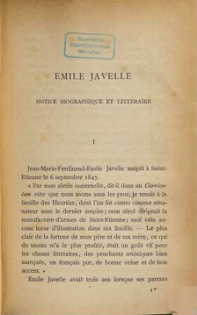 Souvenirs d'un alpiniste : Avec une notice biographique et littéraire par Eugène Rambert. Portr. de l'auteur et frontispice. [Enth.:] Rambert, Eugène: Emile Javelle. Notice biographique et littéraire