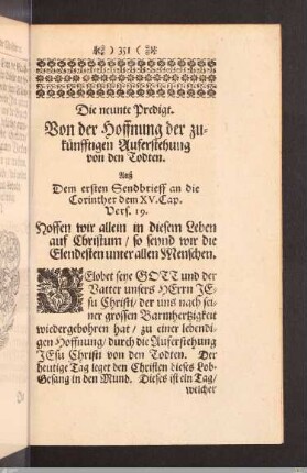 Die neunte Predigt.