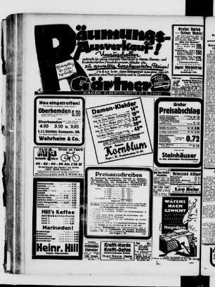 Hagener Zeitung. 1864-1945, unvollständig