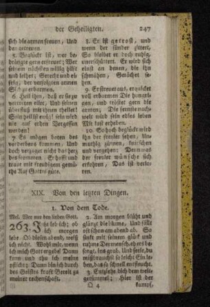 XIX. Von den letzten Dingen.