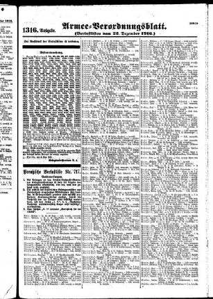 1316.Ausgabe. Freitag, 22. Dezember 1916