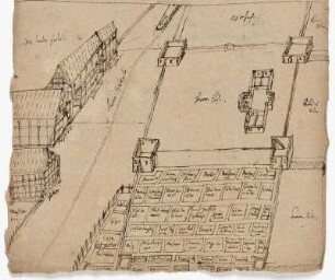 Fahre, Entwurf für ein Lustschloss mit Gartenplan