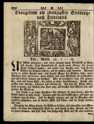 Evangelium am zwanzigsten Sonntage nach Trinitatis ... Text, Matth. 22, 1-15.