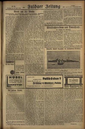 Dritte Ausgabe vom Sonntag, den 28. April 1929.