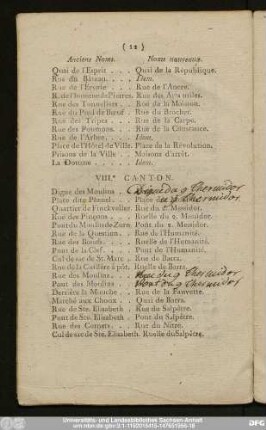 VIII.e Canton.