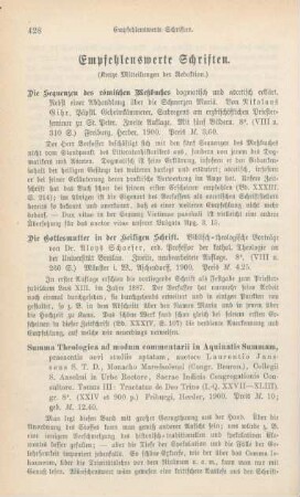 428-440 Empfehlenswerthe Schriften