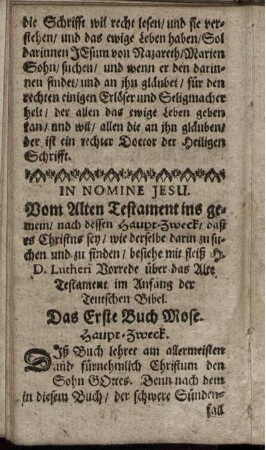Vom Alten Testament ins gemein ...