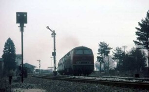 Bahnhof Hochdorf Ausfahrt Lok 215 065 E S-FDS AusfahrsignalGleissperrsignal