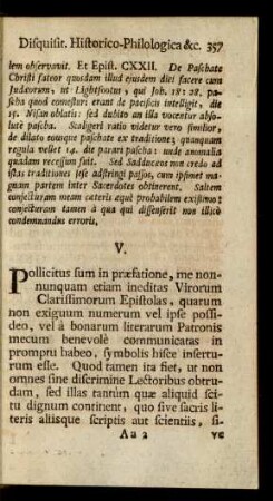 V. Epistolae.