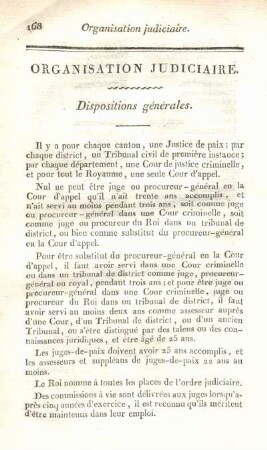 Organisation judiciaire.