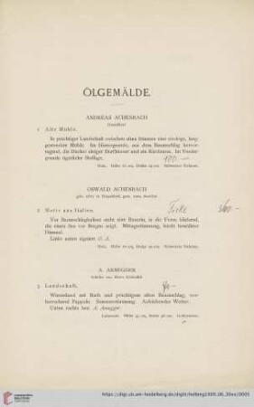 Ölgemälde (Nr. 1-178)
