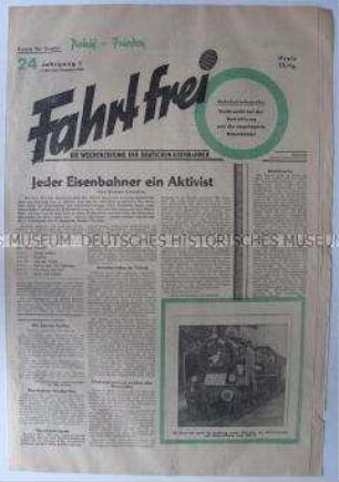 Wochenzeitung für Eisenbahner "Fahrt frei" u.a. zur Aktivistenbewegung
