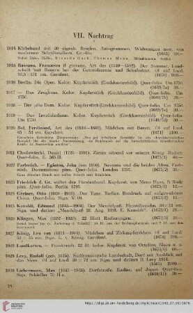 VII. Nachtrag (Nr. 1014 - 1059)