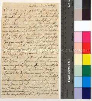 Brief der Augusta Graff an ihren Sohn, den Maler Carl Anton Graff mit Bericht über Befinden, Besuche von Professor Réberg und andere familiäre Dinge