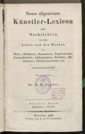 Bd. 5: Gallimberti - Haslöhl