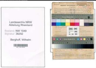 Entnazifizierung Wilhelm Berghoff , geb. 21.03.1897 (Dentist)