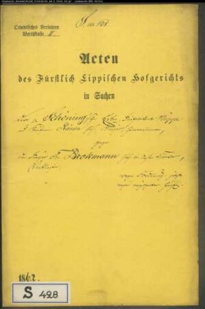 Schöning, Erben: Bierbrauer Hüppe in Detmold, Kaufmann Räuber in Detmold gegen Brockmann in Detmold - Forderung